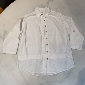 Women’s Top, Drawstrings of Malibu, White Size l 100% Cotton